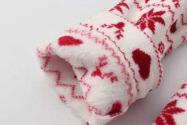 Coral fleece pajama fabric details