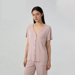 Ribbed Pajama Three-Piece Set