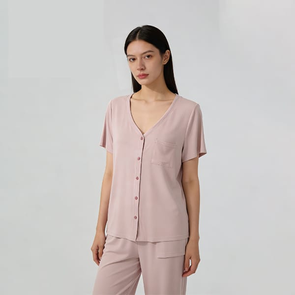 Ribbed Pajama Three-Piece Set