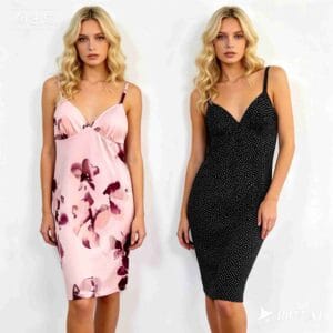 V-Neck Vintage Slip Dress