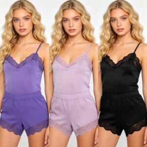 Women's Lace Camisole and Shorts Set